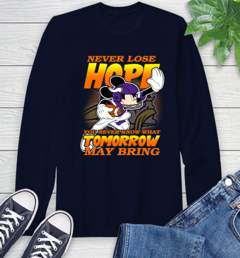 Minnesota Vikings NFL Football Mickey Disney Never Lose Hope Long Sleeve T-Shirt 3