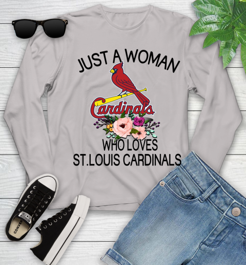 MLB Just A Woman Who Loves St.Louis Cardinals Baseball Sports Youth Long Sleeve 9