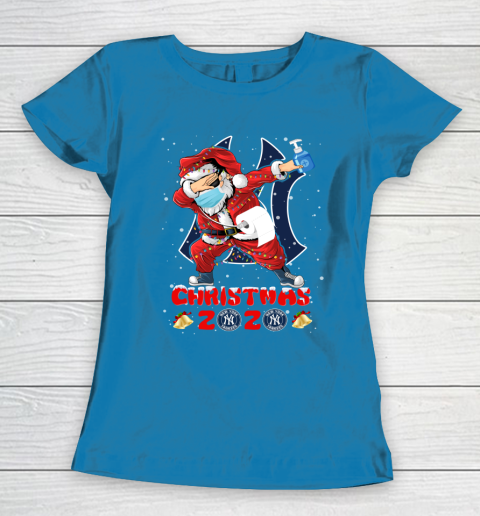 New York Yankees Funny Santa Claus Dabbing Christmas 2020 MLB Women's T-Shirt 6