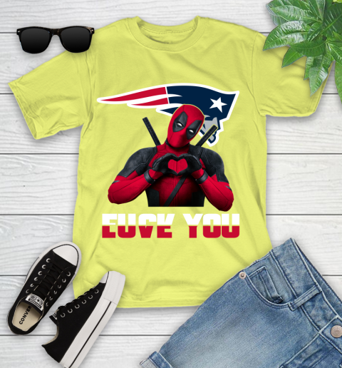 NHL New England Patriots Deadpool Love You Fuck You Football Sports Youth T-Shirt 10