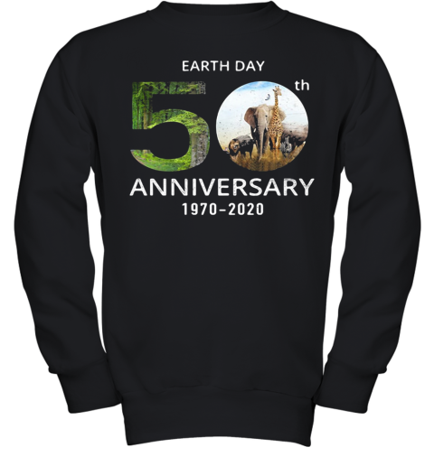 Animals Earth Day 50Th Anniversary 1970 2020 Youth Sweatshirt