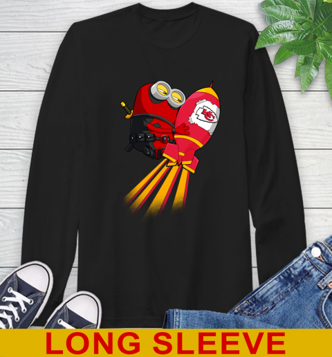 NFL Football Kansas City Chiefs Deadpool Minion Marvel Shirt Long Sleeve T-Shirt