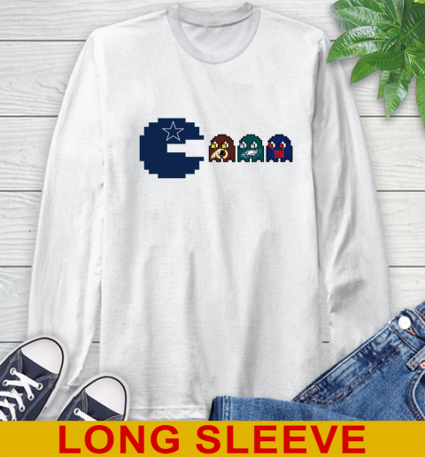 Dallas Cowboy NFL Football Pac Man Champion Long Sleeve T-Shirt
