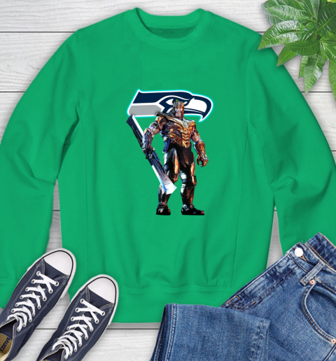 NFL Thanos Gauntlet Avengers Endgame Football Seattle Seahawks Sweatshirt 6