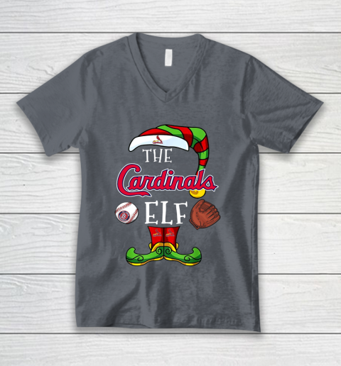 St.Louis Cardinals Christmas ELF Funny MLB V-Neck T-Shirt 4
