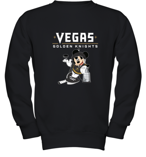 Mickey Vegas Golden Knights With The Stanley Cup Hockey NHL Youth Sweatshirt