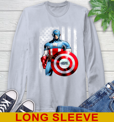 San Antonio Spurs NBA Basketball Captain America Marvel Avengers American Flag Shirt Long Sleeve T-Shirt 6
