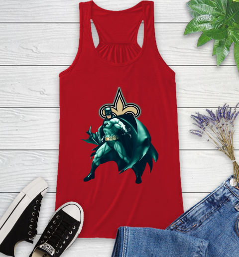 NFL Batman Football Sports New Orleans Saints Racerback Tank 6