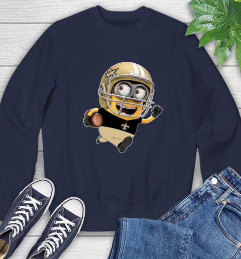 NFL New Orleans Saints Minions Disney Football Sports Sweatshirt 3