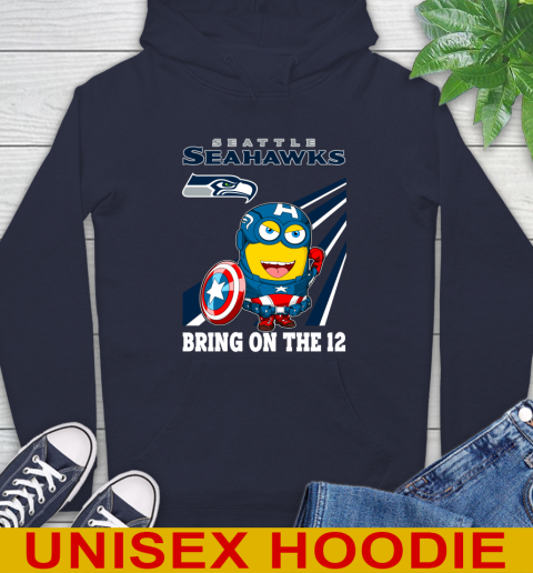 NFL Football Seattle Seahawks Captain America Marvel Avengers Minion Shirt Hoodie 3