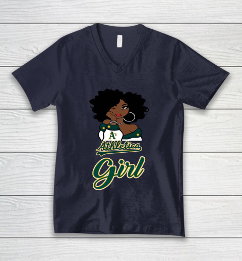 Oakland Athleticss Girl MLB V-Neck T-Shirt 3