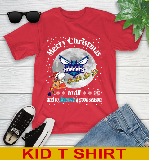 Charlotte Hornets Merry Christmas To All And To Hornets A Good Season NBA Basketball Sports Youth T-Shirt 11