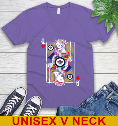 NHL Hockey Winnipeg Jets The Queen Of Hearts Card Shirt V-Neck T-Shirt 8