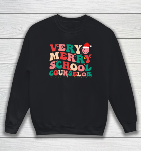 School Counselor Elf Christmas School Counselor Xmas Santa Sweatshirt