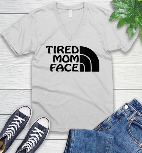 Nurse Shirt Womens Tired Mom Face For Men, Women, Kids T Shirt V-Neck T-Shirt