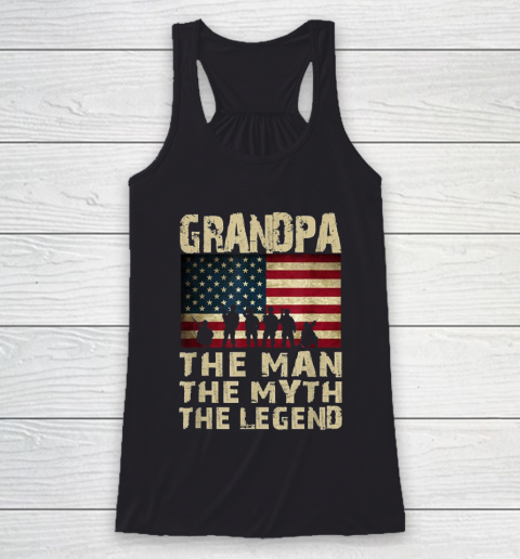 Grandpa Funny Gift Apparel  Father's Day Grandpa The Man Myth Legend Racerback Tank