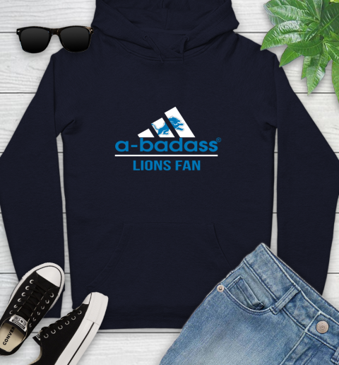 NFL A Badass Detroit Lions Fan Adidas Football Sports Youth Hoodie 3