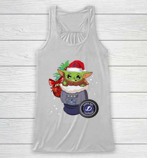 Tampa Bay Lightning Christmas Baby Yoda Star Wars Funny Happy NHL Racerback Tank 2