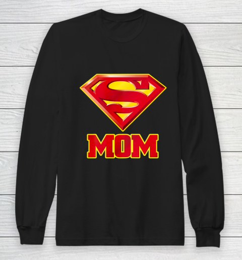 Super Mom Superman Logo Long Sleeve T-Shirt