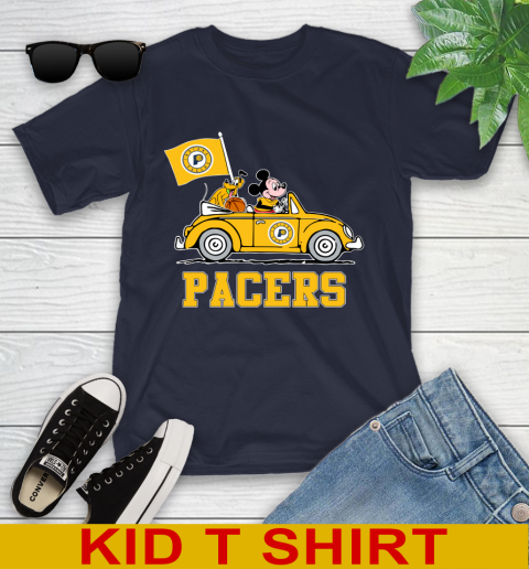 NBA Basketball Indiana Pacers Pluto Mickey Driving Disney Shirt Youth T-Shirt 3