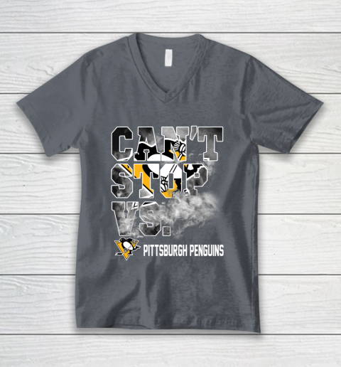 NHL Pittsburgh Penguins Hockey Can't Stop Vs V-Neck T-Shirt 4