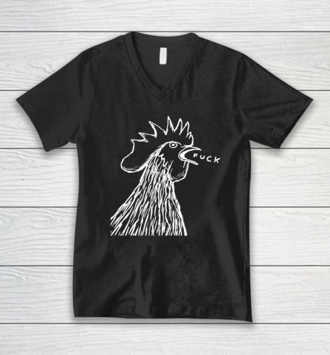 Funny Chicken Rooster Saying FUCK V-Neck T-Shirt