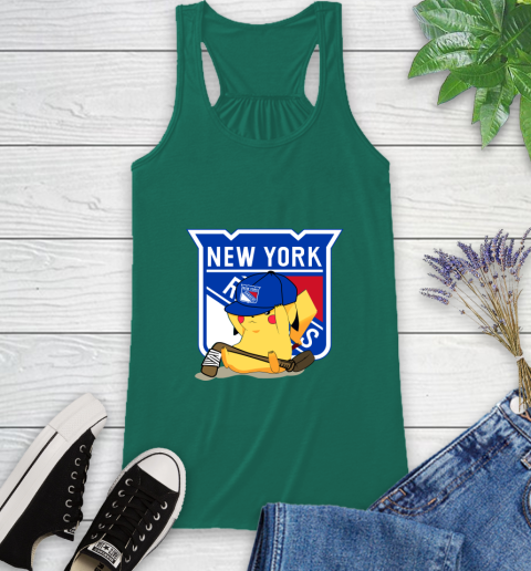 NHL Pikachu Hockey Sports New York Rangers Racerback Tank 7