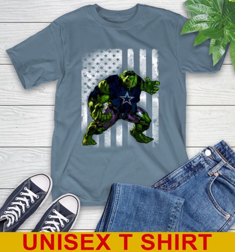 Dallas Cowboys Hulk Marvel Avengers NFL Football American Flag T-Shirt 8