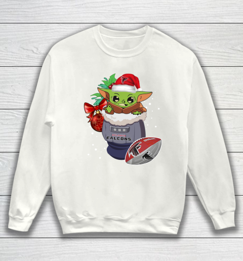 Atlanta Falcons Christmas Baby Yoda Star Wars Funny Happy NFL Sweatshirt 2
