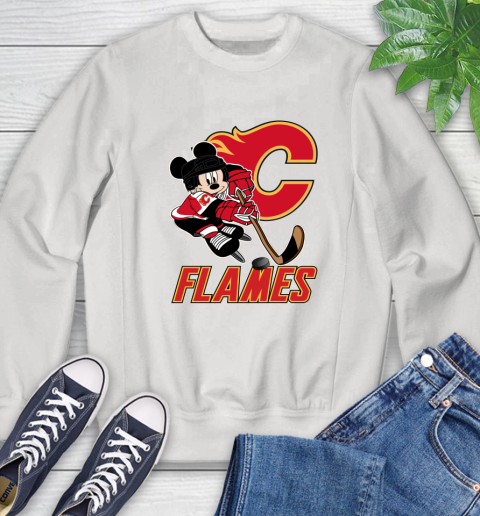 NHL Calgary Flames Mickey Mouse Disney Hockey T Shirt Sweatshirt