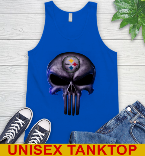 Pittsburgh Steelers NFL Football Punisher Skull Sports Tank Top 4
