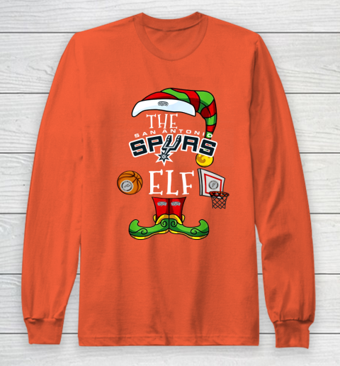San Antonio Spurs Christmas ELF Funny NBA Long Sleeve T-Shirt 3