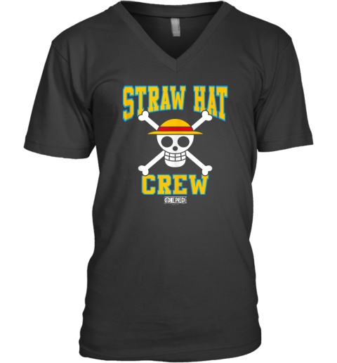 Anime Straw Hat Crew Athletic Type Jolly Rogers V-Neck T-Shirt