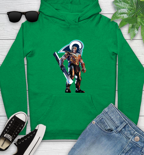 NFL Thanos Gauntlet Avengers Endgame Football Los Angeles Rams Youth Hoodie 7
