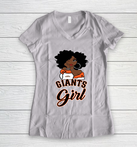 San Francisco Giantss Girl MLB Women's V-Neck T-Shirt 2