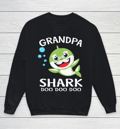 Grandpa Funny Gift Apparel  Grandpa Shark Funny Father's Day Gift Youth Sweatshirt