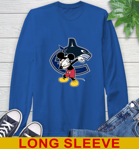 Vancouver Canucks NHL Hockey Dabbing Mickey Disney Sports Long Sleeve T-Shirt 9