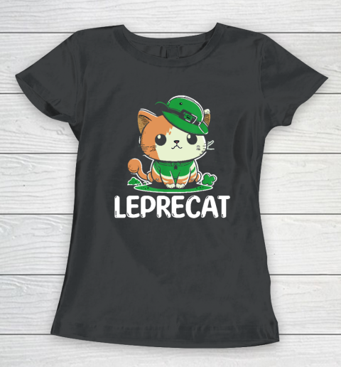 St Patricks Day Parade Leprecat Funny Irish Cat Women's T-Shirt