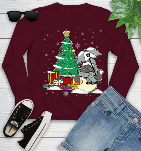 Oakland Raiders NFL Football Cute Tonari No Totoro Christmas Sports Youth Long Sleeve 6
