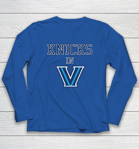 New York Knicks In V Villanova Wildcats Long Sleeve T-Shirt 5