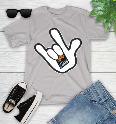 Phoenix Suns NBA Basketball Mickey Rock Hand Disney Youth T-Shirt 12