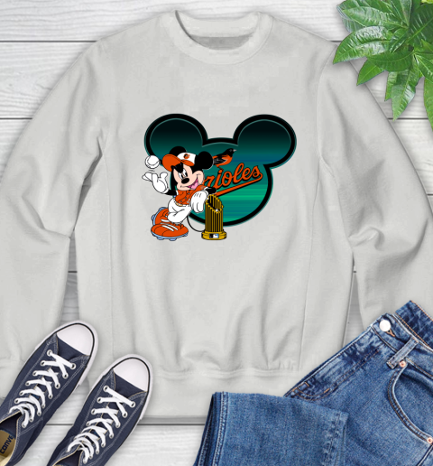 MLB Baltimore Orioles The Commissioner's Trophy Mickey Mouse Disney Sweatshirt 5