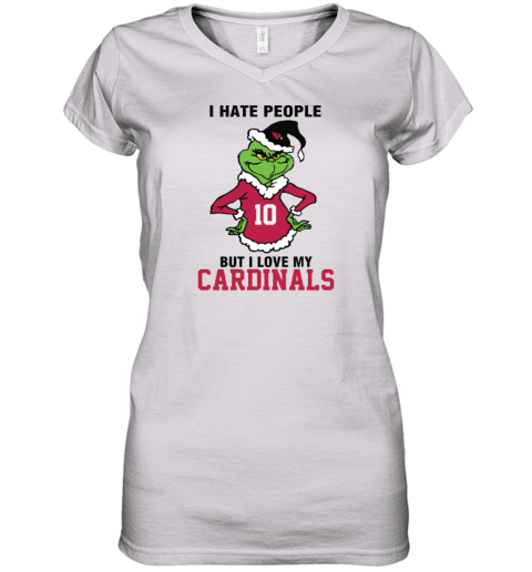 I Hate People But I Love My Cardinals Arizona Cardinals NFL Teams Women's V-Neck T-Shirt