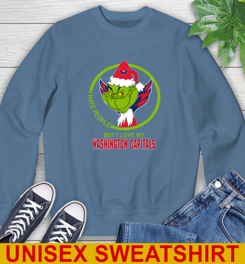 Washington Capitals NHL Christmas Grinch I Hate People But I Love My Favorite Hockey Team Sweatshirt 8