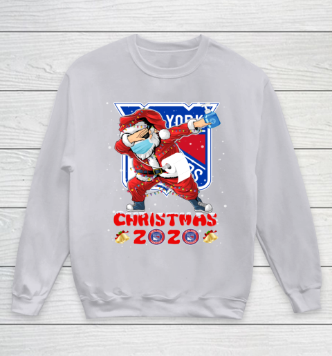 New York Rangers Funny Santa Claus Dabbing Christmas 2020 NHL Youth Sweatshirt 3