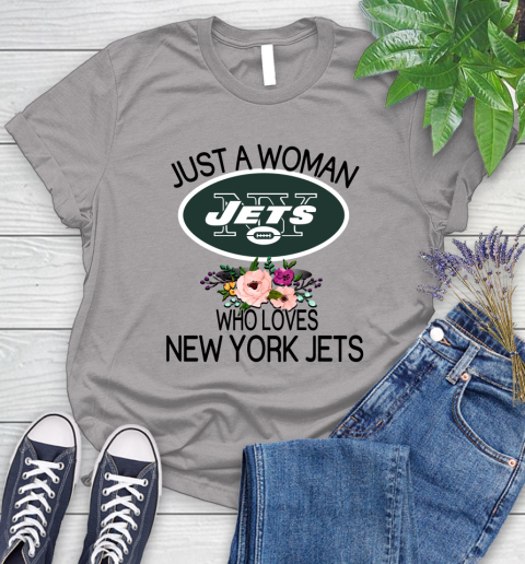 NFL Just A Woman Who Loves New York Jets Football Sports Women's T-Shirt 3