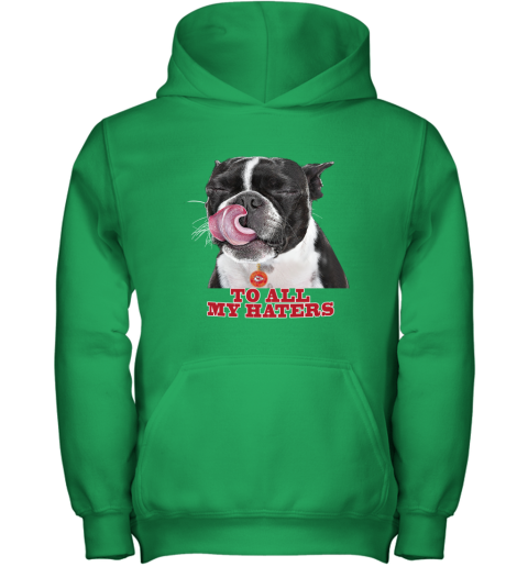 Kansas City Chiefs To All My Haters Dog Licking qyku kansas city chiefs to all my haters dog licking youth hoodie 43 front irish green