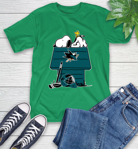 San Jose Sharks NHL Hockey Snoopy Woodstock The Peanuts Movie T-Shirt 7