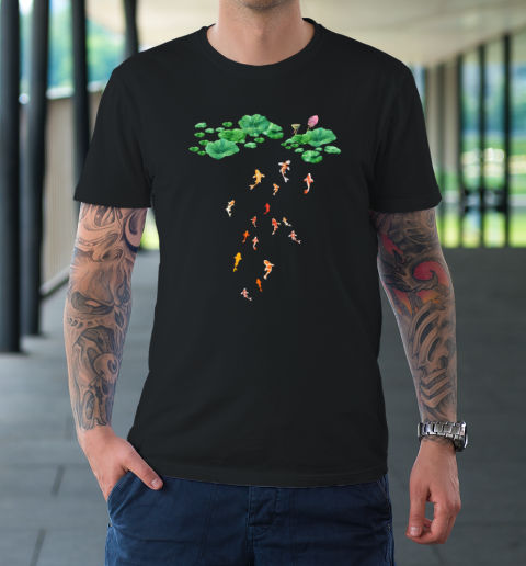 Watercolor Japanese Koi Fish Goldfish Lily Pad Lotus Leaf Shirt T-Shirt