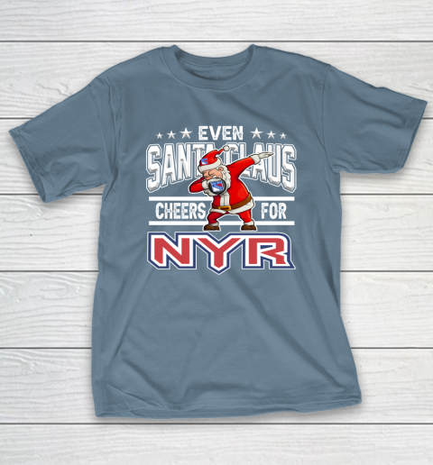 New York Rangers Even Santa Claus Cheers For Christmas NHL T-Shirt 6